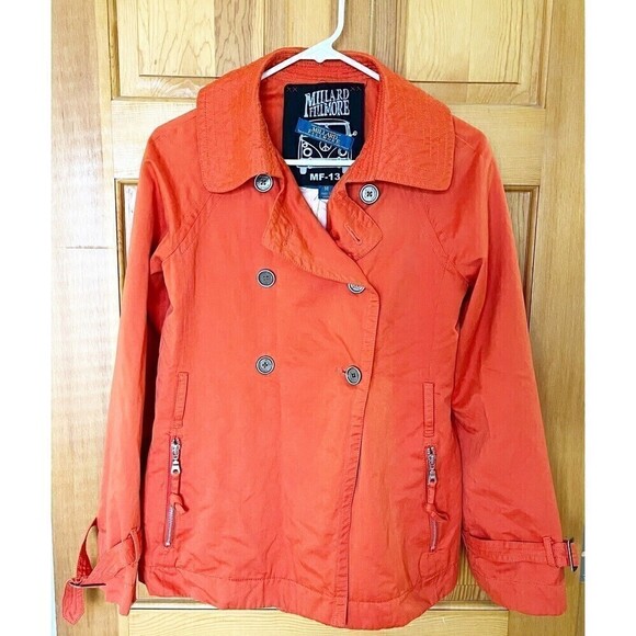 Millard Fillmore Women Sz M Orange Utility Jacket Anthropologie Spring Fall - Picture 1 of 9